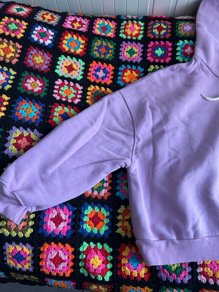 Lila Kapüşonlu Kadın Sweatshirt - Görsel 3