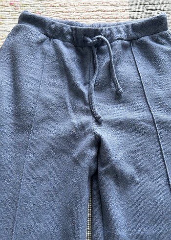 Örgü Detaylı Mavi Kadın eşofman altı - Görsel 3