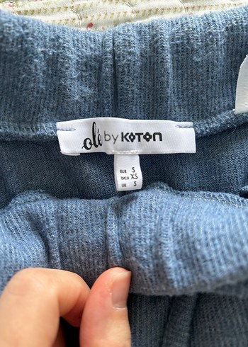 Örgü Detaylı Mavi Kadın eşofman altı - Görsel 2