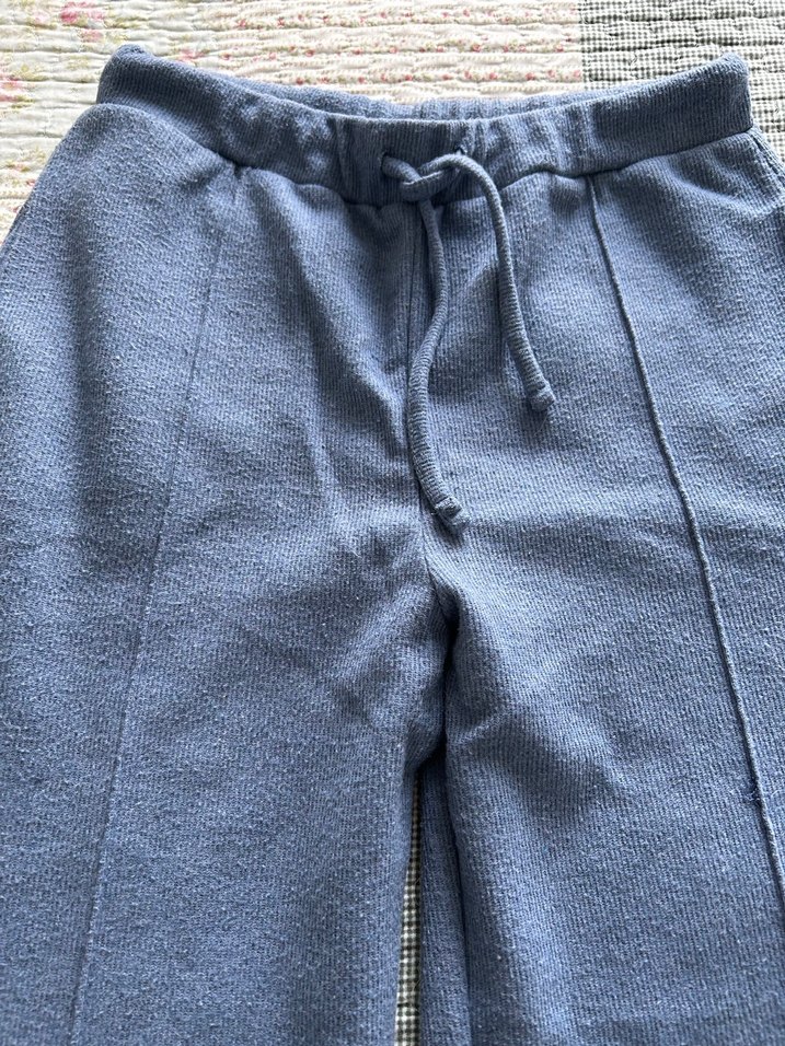 Örgü Detaylı Mavi Kadın eşofman altı - Görsel 3