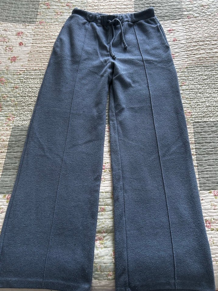 Örgü Detaylı Mavi Kadın eşofman altı - Görsel 4