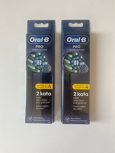 YENİ 2 Adet Oral-B Cross Action Şarjlı Diş Fırçası Yedek Başlığı