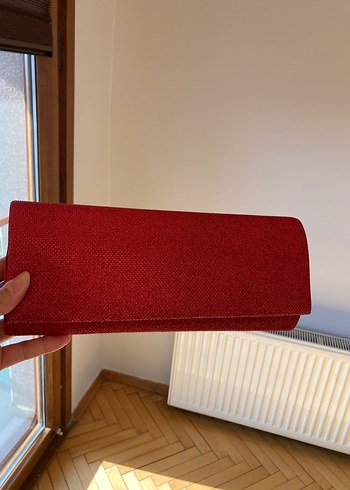 Kırmızı Parlak Kadın Abiye Portföy ve Askılı Çanta - Görsel 2