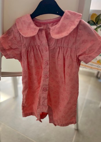 Mothercare %100 Pamuk Pembe Kız Çocuk Tulum 3-6 ay - Görsel 2
