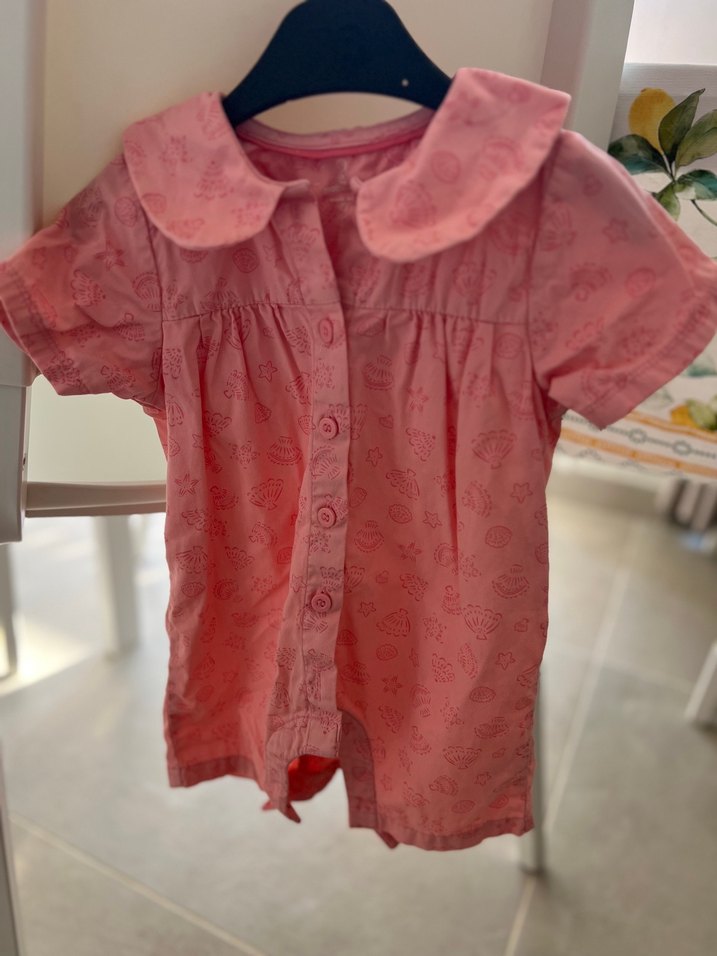 Mothercare %100 Pamuk Pembe Kız Çocuk Tulum 3-6 ay - Görsel 2