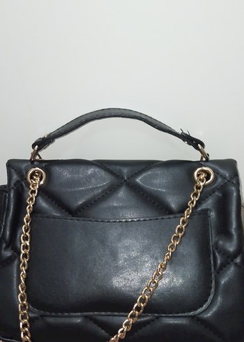 Siyah Deri Tokalı Kadın Çanta - Görsel 4