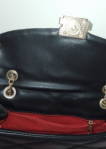 Siyah Deri Tokalı Kadın Çanta - Görsel 9