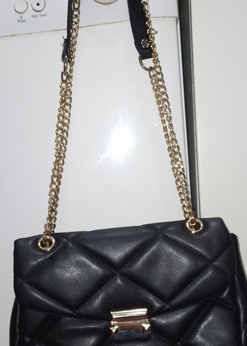 Siyah Deri Tokalı Kadın Çanta - Görsel 12