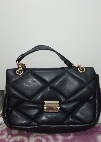 Siyah Deri Tokalı Kadın Çanta - Görsel 6