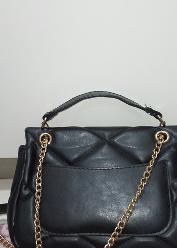 Siyah Deri Tokalı Kadın Çanta - Görsel 5