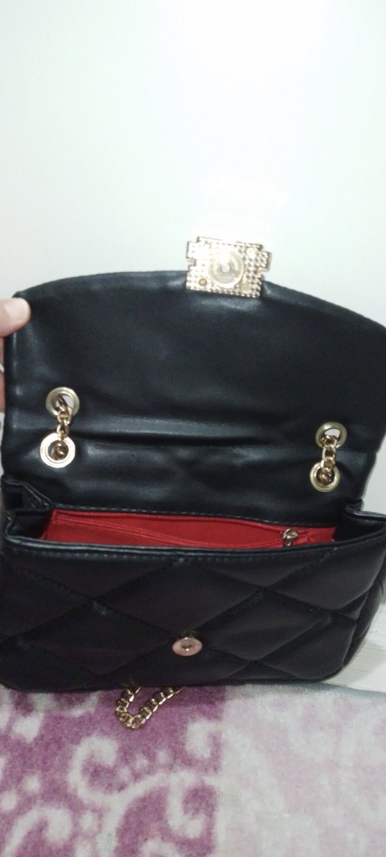 Siyah Deri Tokalı Kadın Çanta - Görsel 3