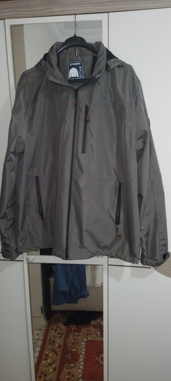 Gri Erkek Rahat Kesim Fermuarlı Mevsimlik Mont - Görsel 4