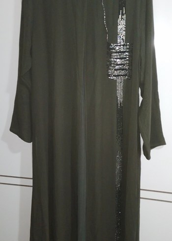 Parlak Taşlı Haki Anne Abiye Elbise - Görsel 2
