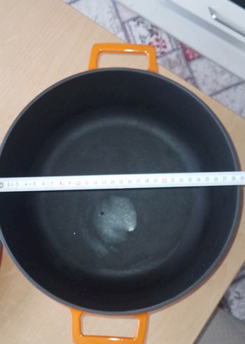 28cm Turuncu Döküm Tencere - Görsel 3