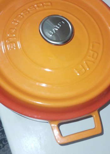 28cm Turuncu Döküm Tencere - Görsel 6