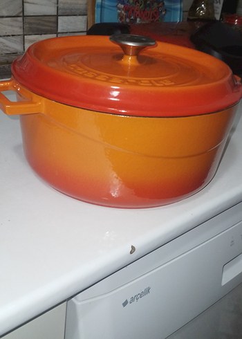 28cm Turuncu Döküm Tencere - Görsel 5