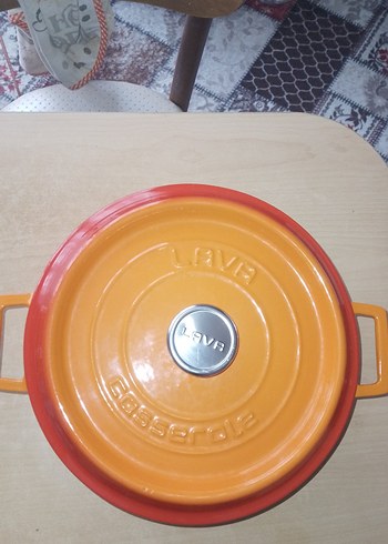 28cm Turuncu Döküm Tencere - Görsel 8