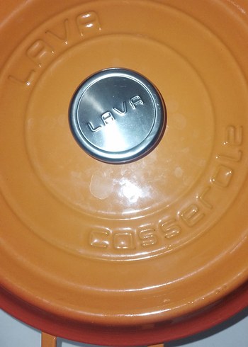 28cm Turuncu Döküm Tencere - Görsel 7