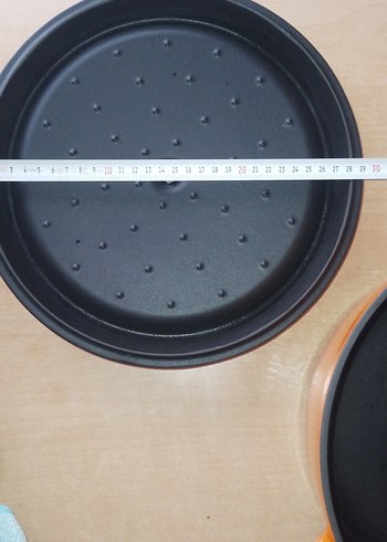 28cm Turuncu Döküm Tencere - Görsel 2