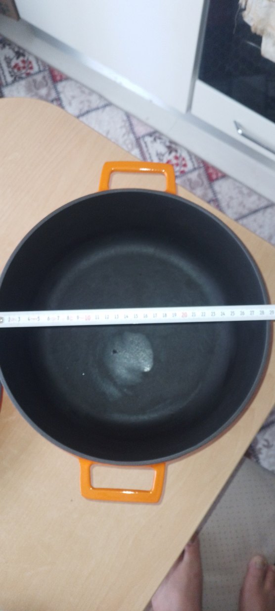 28cm Turuncu Döküm Tencere - Görsel 3