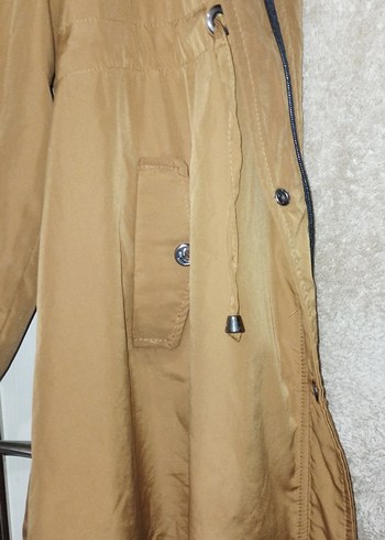 Kapüşonlu içi kürklü mont - Görsel 10