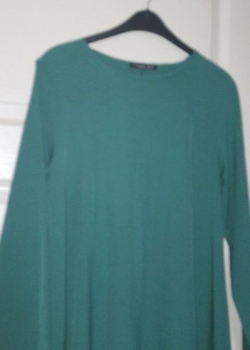 Uzun kollu yeşil renk kadın tesettür elbise - Görsel 3