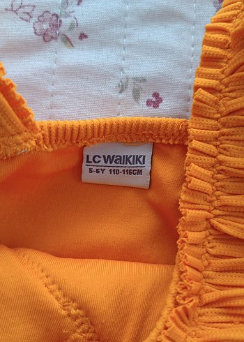 LC Waikiki Kız Çocuk Turuncu Fırfırlı Mayo
