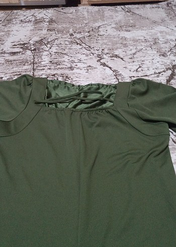 Salaş Kesim Haki Hamile Elbisesi - Görsel 2