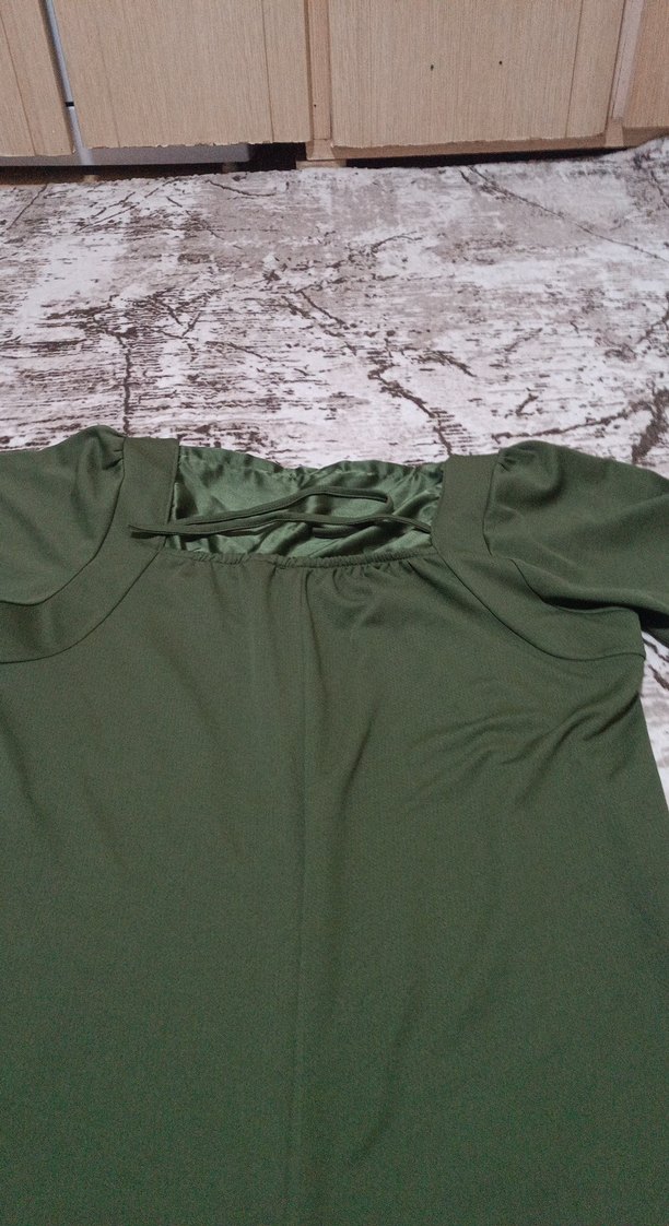 Salaş Kesim Haki Hamile Elbisesi - Görsel 2