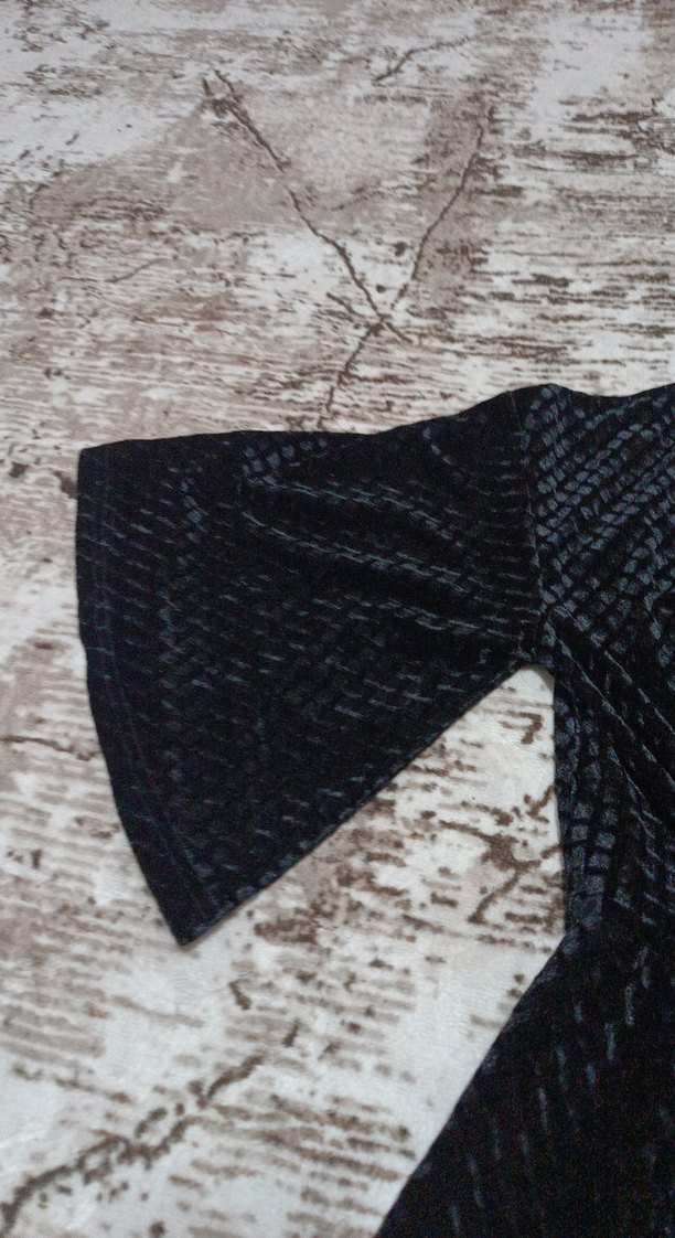 siyah kadife mini elbise - Görsel 3