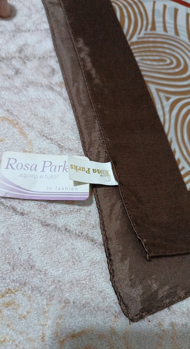 Dantel Detaylı Kahverengi Bohem Kadın eşarp - Görsel 2