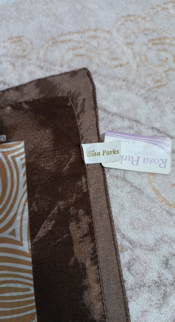 Dantel Detaylı Kahverengi Bohem Kadın eşarp - Görsel 3