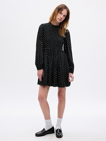 Gap Puantiyeli Mini Elbise