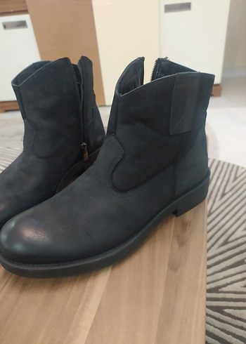 40 Beden siyah deri unisex Desenli Erkek bayan Bot