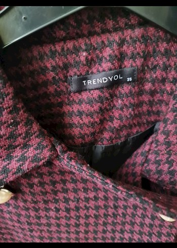 m Beden Trendyol&Milla Bordo Mini Düğmeli Kadın Takım