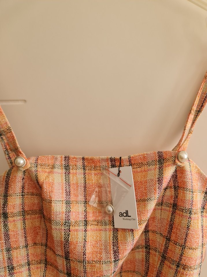 Adil Işık Düğmeli Pembe Mini Kareli Kadın Crop Top - Görsel 3