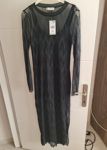 Mango Siyah Pilili Uzun Elbise - Görsel 2