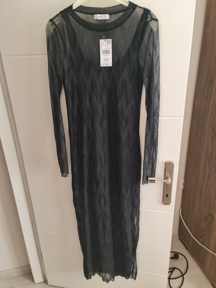 Mango Siyah Pilili Uzun Elbise - Görsel 2