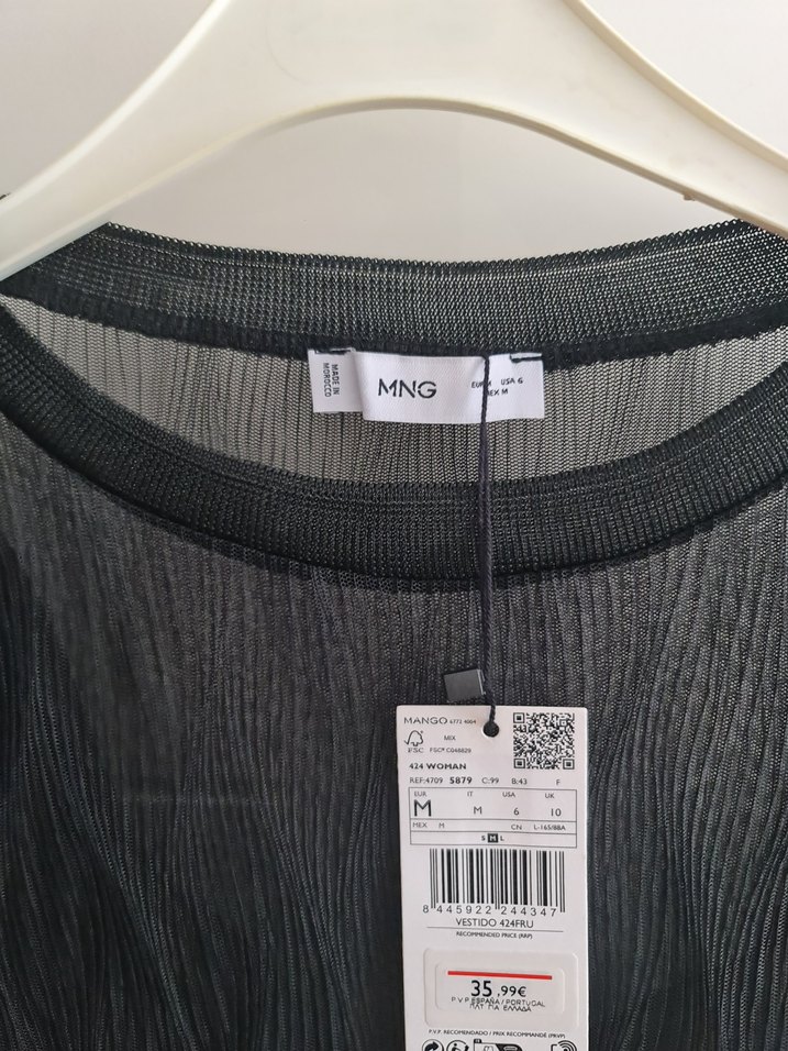 Mango Siyah Pilili Uzun Elbise - Görsel 5