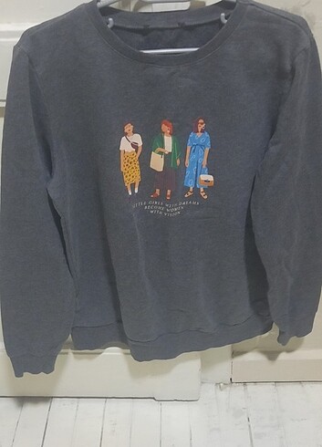 LC Waikiki Gri Baskılı Sweatshirt