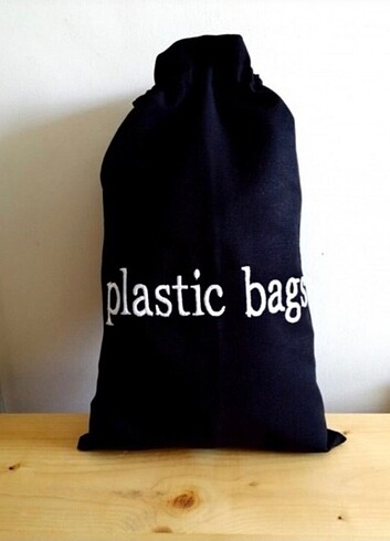 Siyah plastic bag düz yazı kese