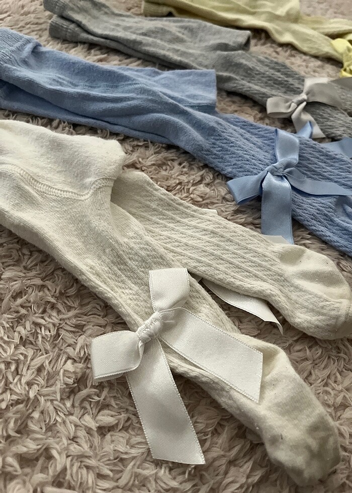 4 adet 0-6 ay bebek külotlu çorap - Görsel 2