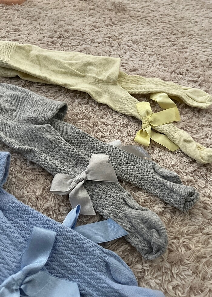 4 adet 0-6 ay bebek külotlu çorap - Görsel 3