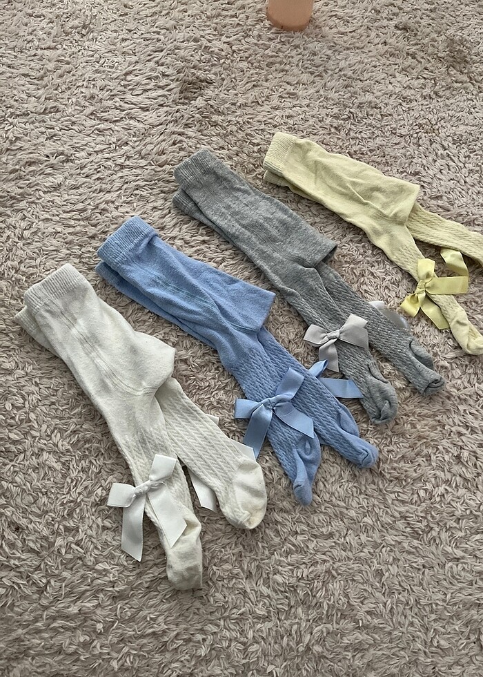 4 adet 0-6 ay bebek külotlu çorap - Görsel 4