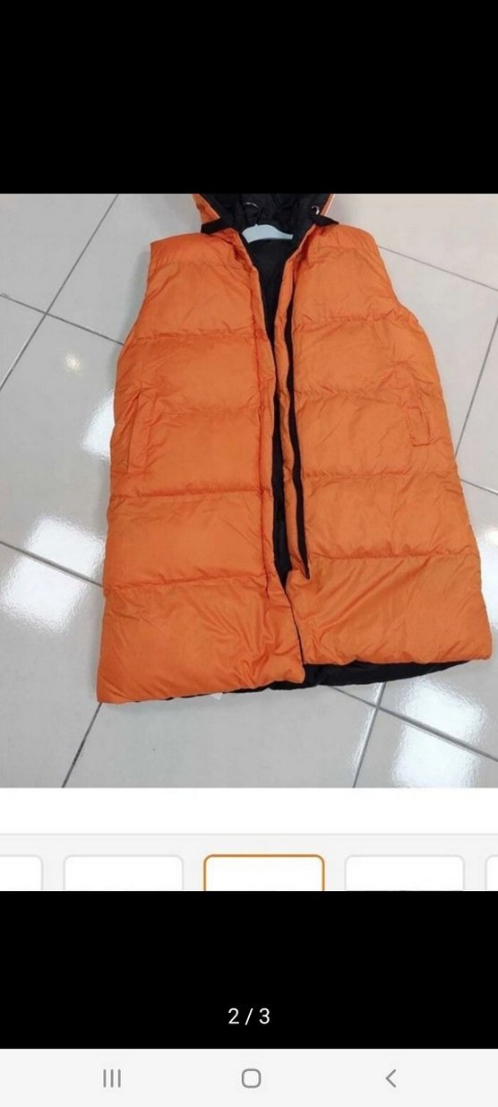 Siyah uzun şişme yelek. - Görsel 2