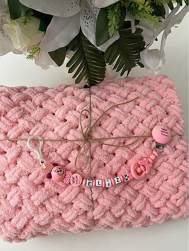 Bebek battaniyesi emzik askısı - Görsel 3