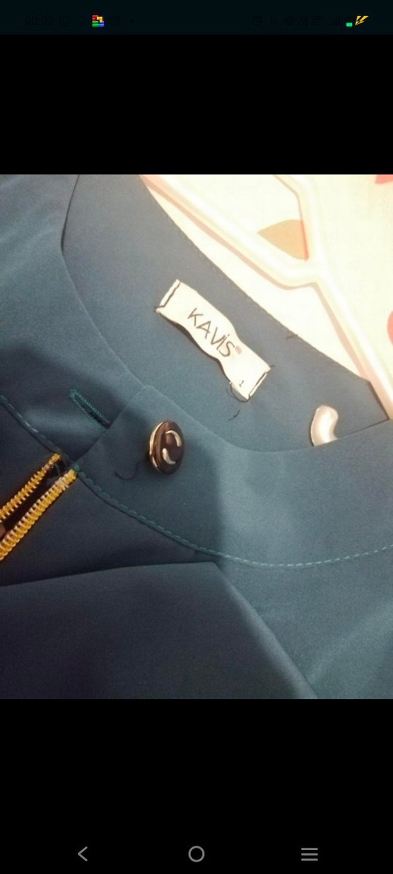 Mavi Kadın Kol Düğmesi, Baskılı Düğmeli - Görsel 4