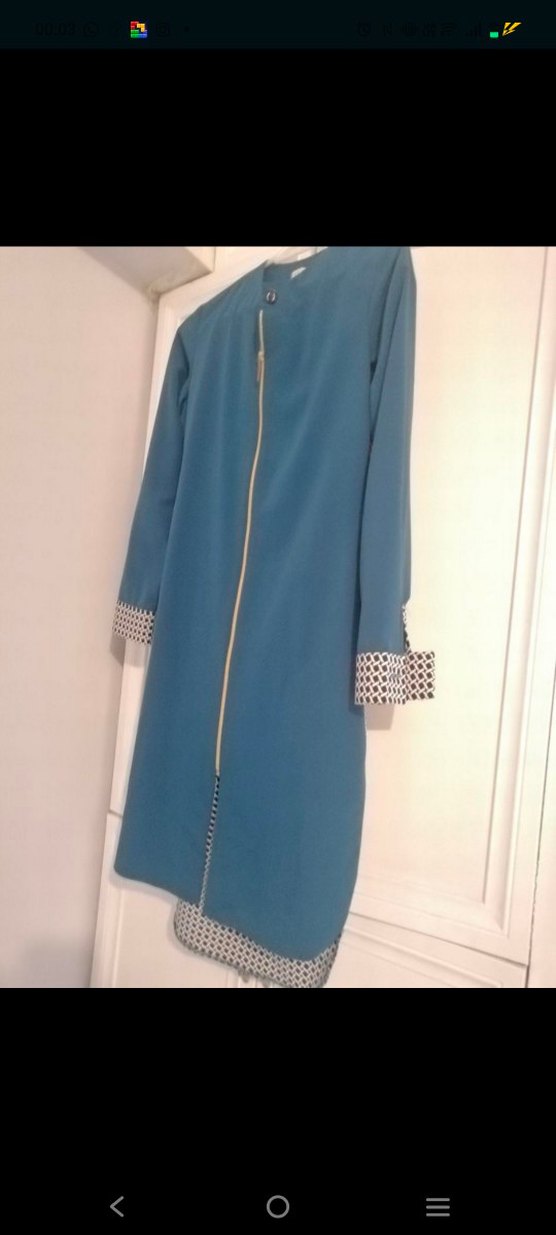 Mavi Kadın Kol Düğmesi, Baskılı Düğmeli - Görsel 3