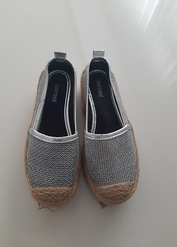 Gri Yılan Desenli Dolgu Topuklu Kadın Espadril - Görsel 3