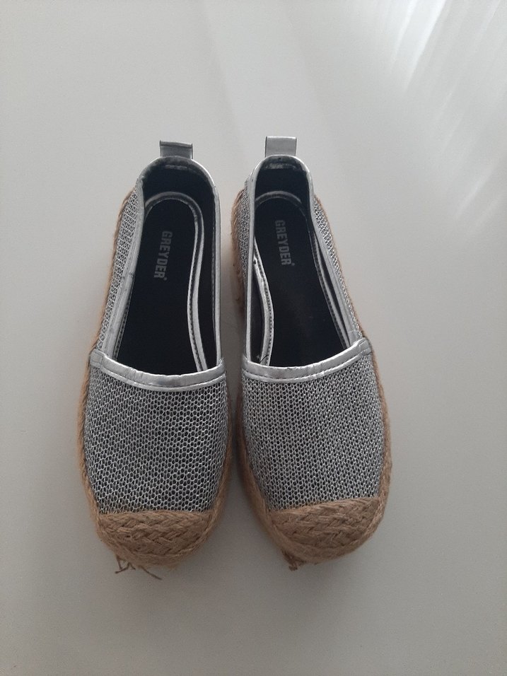 Gri Yılan Desenli Dolgu Topuklu Kadın Espadril - Görsel 3